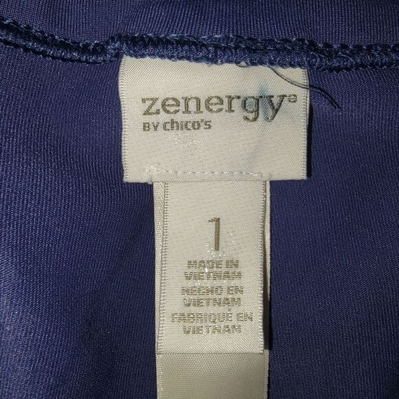 Chico's ZENERGY Seamed Knit Crop Pants Navy Blue Size 1 (Medium) - Picture 6 of 6